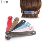 Adjustable Face Mask Ear Band Rope Anti-slip PU Leather Extension Buckle Hood