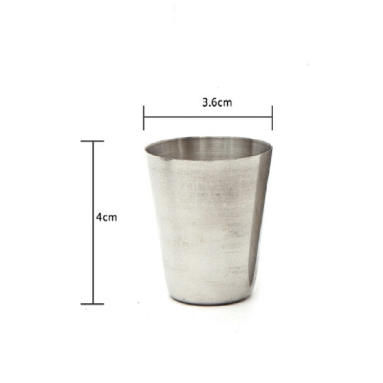 4 in 1 Outdoor Mini Stainless Steel Cup Hiking Camping Travel Portable Drinking Water Cup Set Leather Cup, 30ML