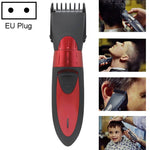 Waterproof Electric Hair Clipper Rechargeable Hair Trimmer Hair Cutting Machine Haircut Beard Trimer, Red, Grey