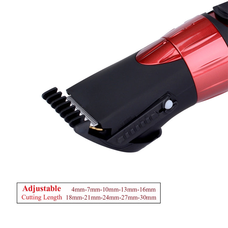 Waterproof Electric Hair Clipper Rechargeable Hair Trimmer Hair Cutting Machine Haircut Beard Trimer, Red, Grey