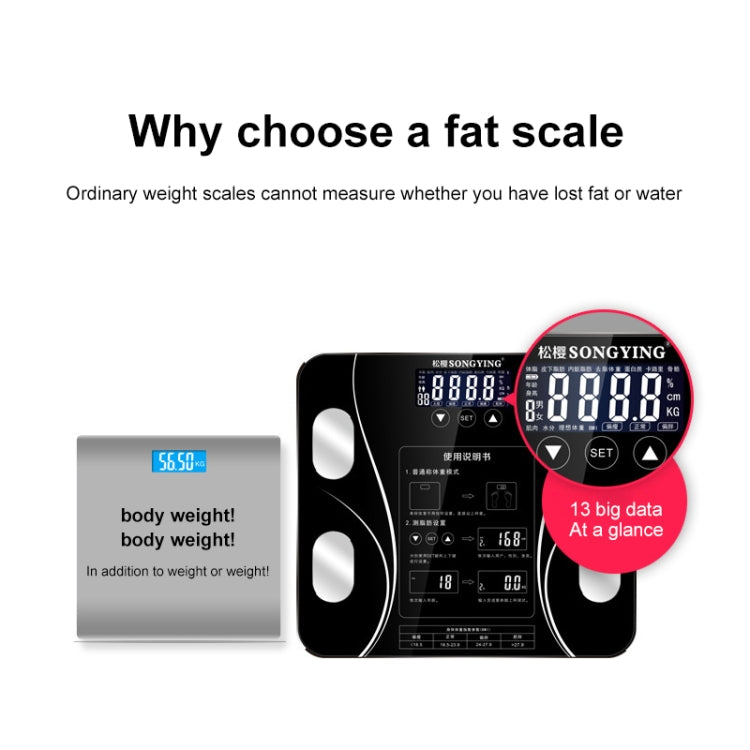 LCD Display Body Electronic Smart Weighing Scales Bathroom Scale Digital Human Weight Scales, Bathroom Scale