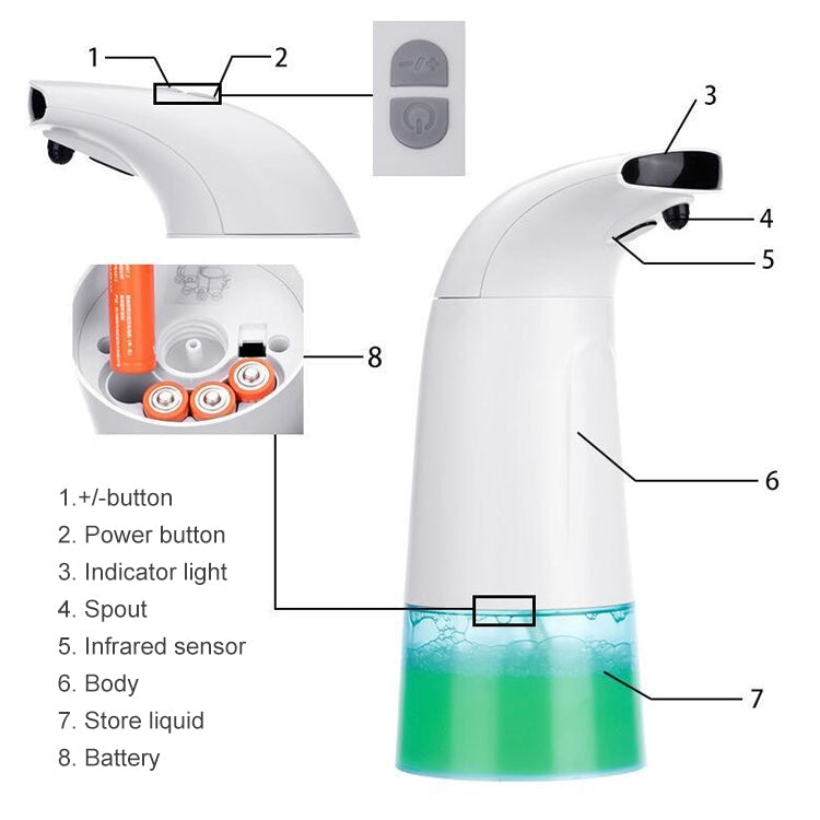 Infrared Intelligent Automatic Induction Toilet Household Foam Hand Soap Dispenser Soap Dispenser, Soap Dispenser