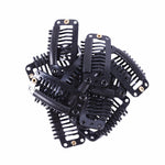 20 PCS 32mm 9-teeth Hair Extension Clips Snap Metal Clips With Silicone Back