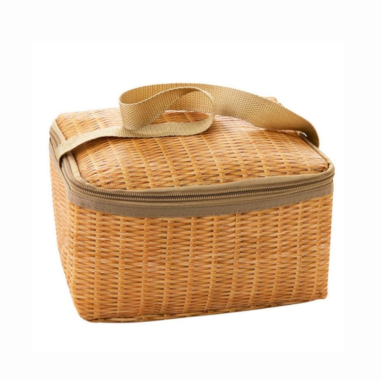 Outdoor Camping Picnic Bag Wicker Picnic Basket Case Thermal Lunch Storage Box