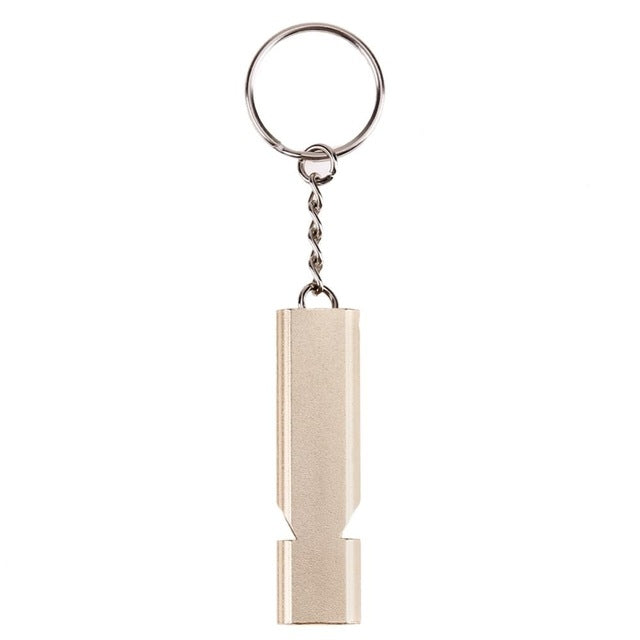 Mini Portable 120db Double Pipe High Decibel Outdoor Camping Hiking Survival Whistle Double-frequency Emnergecy Whistle Keychain, 3 PCS Silver, 3 PCS Gold