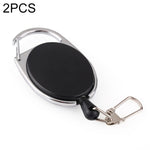 2 PCS Retractable Pull Badge Reel Zinc Alloy ABS ID Lanyard Name Tag Card Badge Key Ring Chain Clips, Key Ring Chain Clips
