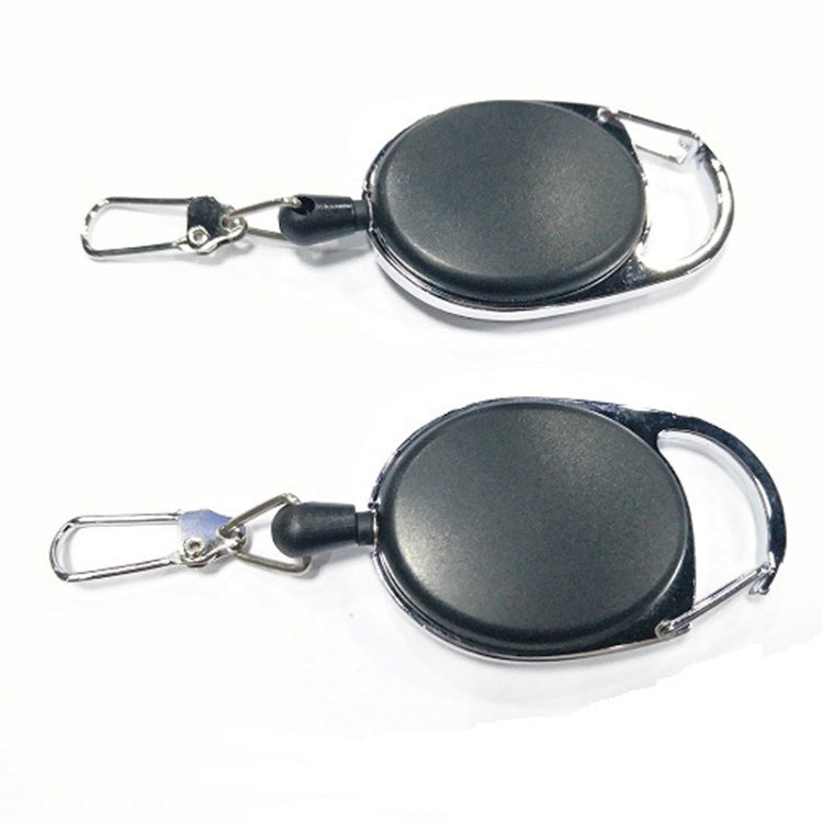 2 PCS Retractable Pull Badge Reel Zinc Alloy ABS ID Lanyard Name Tag Card Badge Key Ring Chain Clips, Key Ring Chain Clips