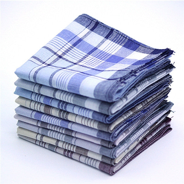 Multicolor Plaid Stripe Men Pocket Squares Business Chest Towel Handkerchiefs  100% Cotton