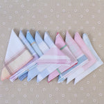 Multicolor Plaid Stripe Men Pocket Squares Business Chest Towel Handkerchiefs  100% Cotton