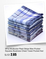 Multicolor Plaid Stripe Men Pocket Squares Business Chest Towel Handkerchiefs  100% Cotton