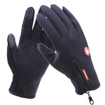 Cycling Gloves Full Finger Neoprene PU Breathable Leather Warm Winter Outdoor Sports Gloves, XL, L, M
