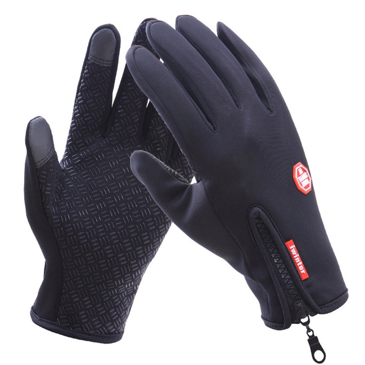Cycling Gloves Full Finger Neoprene PU Breathable Leather Warm Winter Outdoor Sports Gloves, XL, L, M