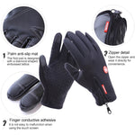 Cycling Gloves Full Finger Neoprene PU Breathable Leather Warm Winter Outdoor Sports Gloves, XL, L, M