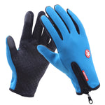 Cycling Gloves Full Finger Neoprene PU Breathable Leather Warm Winter Outdoor Sports Gloves, XL, L, M