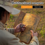 Professional Mini Compass Map Scale Ruler Multifunctional Equipment Outdoor Hiking Camping Survival, Mini