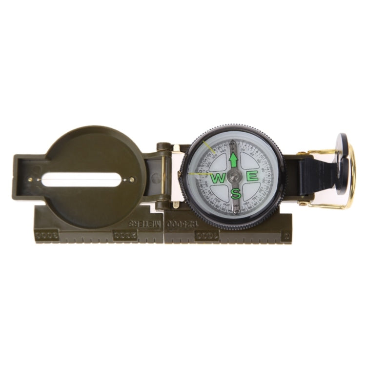 Portable Folding Army Green Lens Compass Multifunction Mini Camping Climbing Outdoor Tool, Army Green