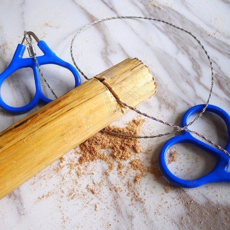 Outdoor Camping Hiking Pocket Saw Wire Travel Emergency Survive Tool Stainless Steel Wire Kits, Hand Saw (Blue)