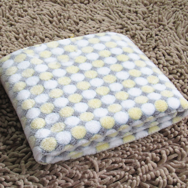 Soft Flannel Pet Blanket Dots Printed Breathable Bed Mat Warm Pet Sleeping Cushion Cover for Pet Dog Cat, S, M, L