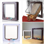 Porte pour animaux de compagnie avec battant de sécurité verrouillable à 4 positions pour chien, chat et chaton, fixation murale, pour petits animaux (chien, chat, chat)