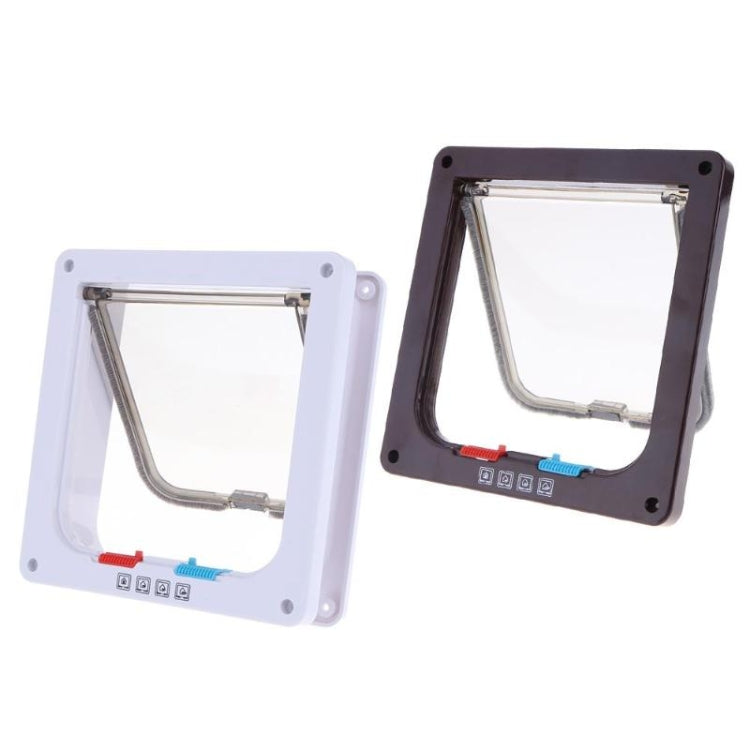 Porte pour animaux de compagnie avec battant de sécurité verrouillable à 4 positions pour chien, chat et chaton, fixation murale, pour petits animaux (chien, chat, chat)