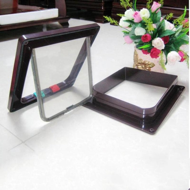 Porte pour animaux de compagnie avec battant de sécurité verrouillable à 4 positions pour chien, chat et chaton, fixation murale, pour petits animaux (chien, chat, chat)