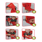 Baby Portable Seat Kids Chair Travel Foldable Washable Infant Dining Seat Cover Safety Belt