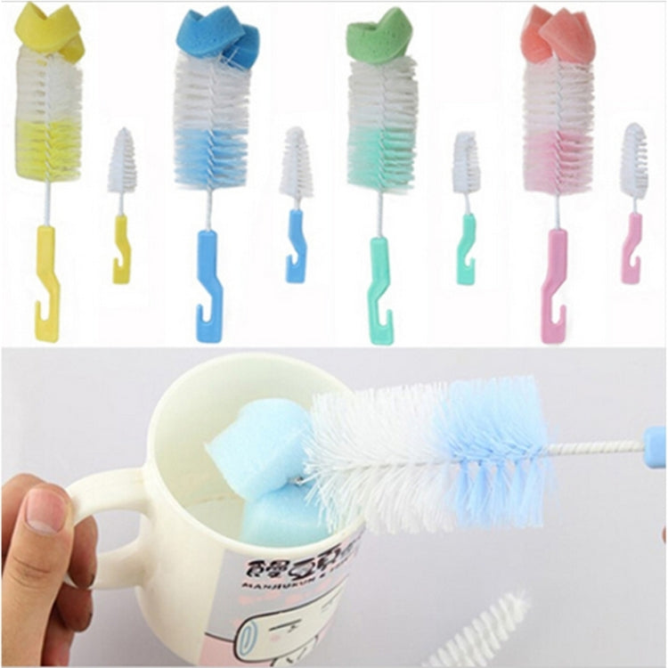 2 Sets Baby Nipple Milk Bottle Cup 360 Degree Sponge Cleaner Pacifier Brush, Random Color Delivery, Milk Bottle Cup