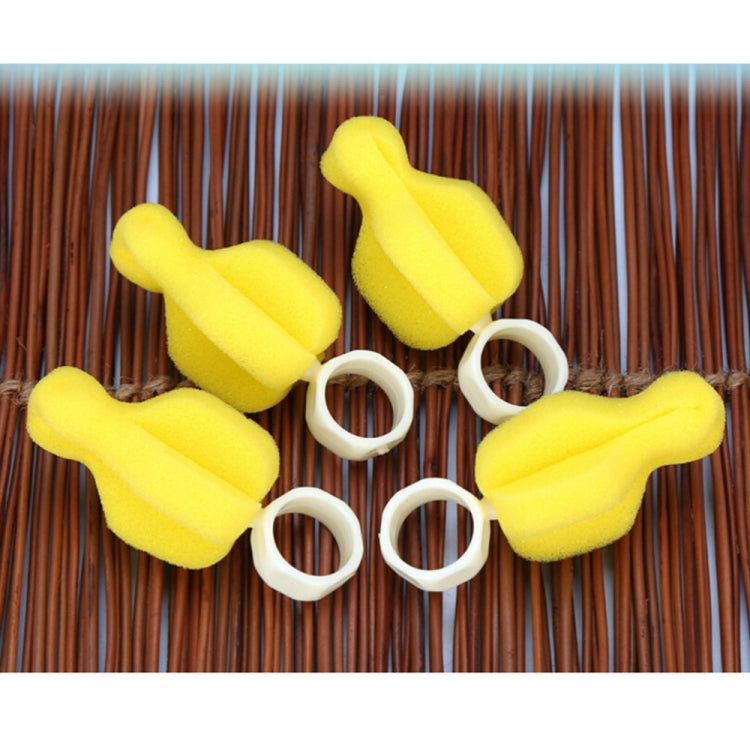 5 PCS 360 Degree Rotating Sponge yellow Baby Nipple Brush Babies Teat Cleaning Feeding Bottle Brushes Infant Pacifier Cleaner, Bottle Brushes