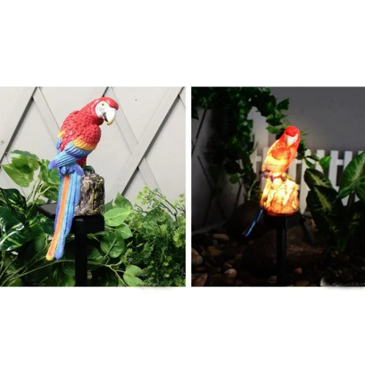 Solar Lawn Lamp Resin Craft Parrot Garden Courtyard Lamp