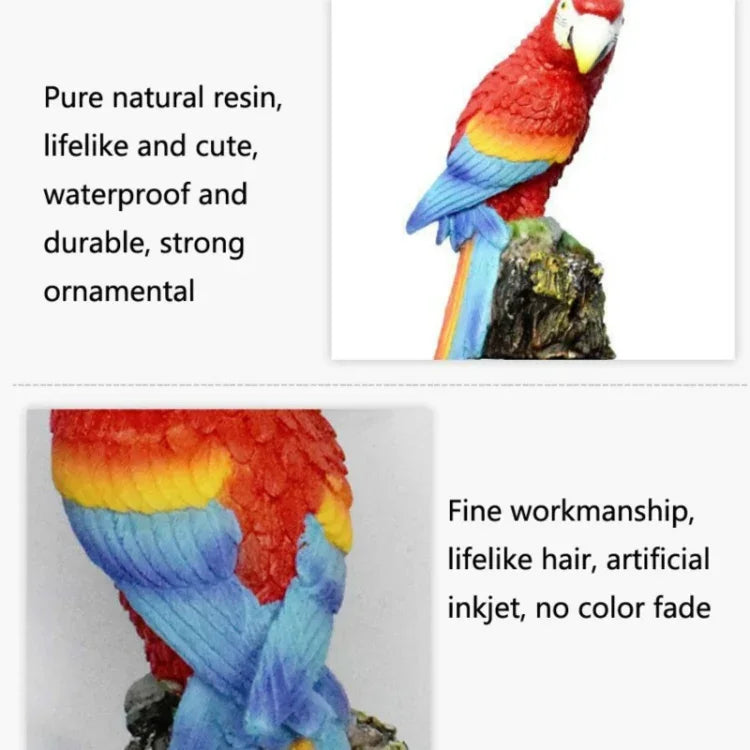 Solar Lawn Lamp Resin Craft Parrot Garden Courtyard Lamp