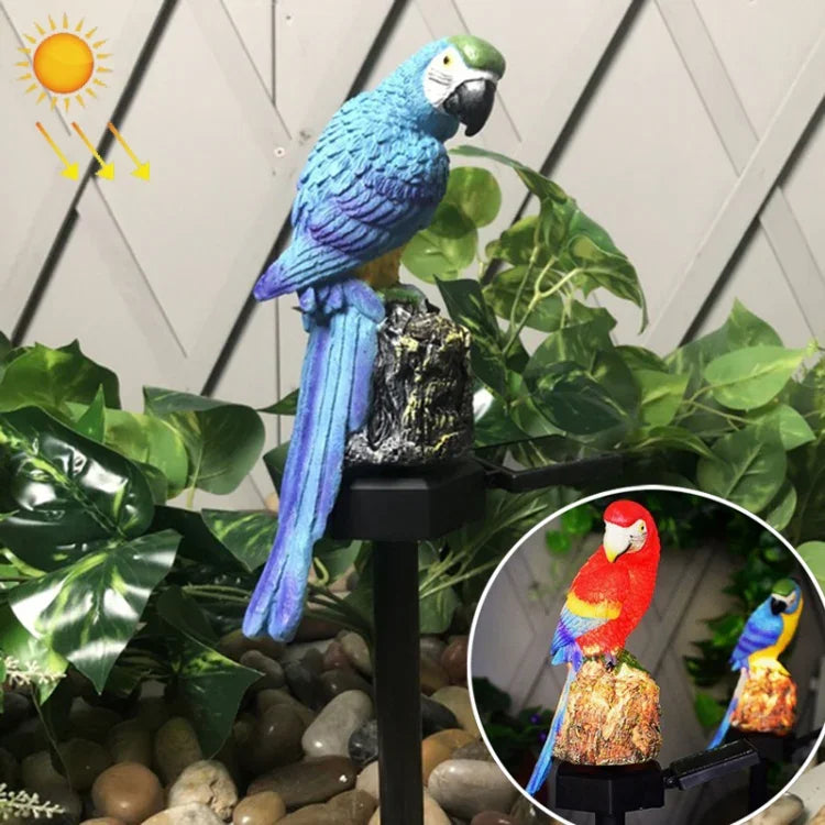 Solar Lawn Lamp Resin Craft Parrot Garden Courtyard Lamp