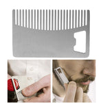 Metal Hair Beard Comb with Bottle Opener Multi-purpose Credit Card Size Tool, Metal