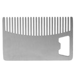 Metal Hair Beard Comb with Bottle Opener Multi-purpose Credit Card Size Tool, Metal