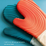 Thickened Silicone Gloves Household Microwave Oven Anti-Scald Insulation Glove, Pink, Light blue, Lake Blue