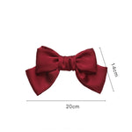 5 PCS Satin Bow Hairpin Back Head Hair Accessories, Wine Red, Black, Dark Green