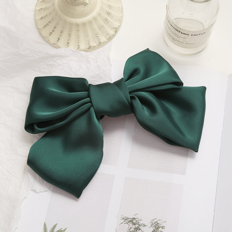5 PCS Satin Bow Hairpin Back Head Hair Accessories, Wine Red, Black, Dark Green
