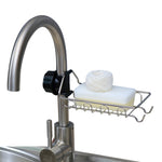 Faucet Rack Stainless Steel Perforated Free Kitchen Sink Storage Rack Rag Sponge Drain Rack, Type A, Type B, Type C