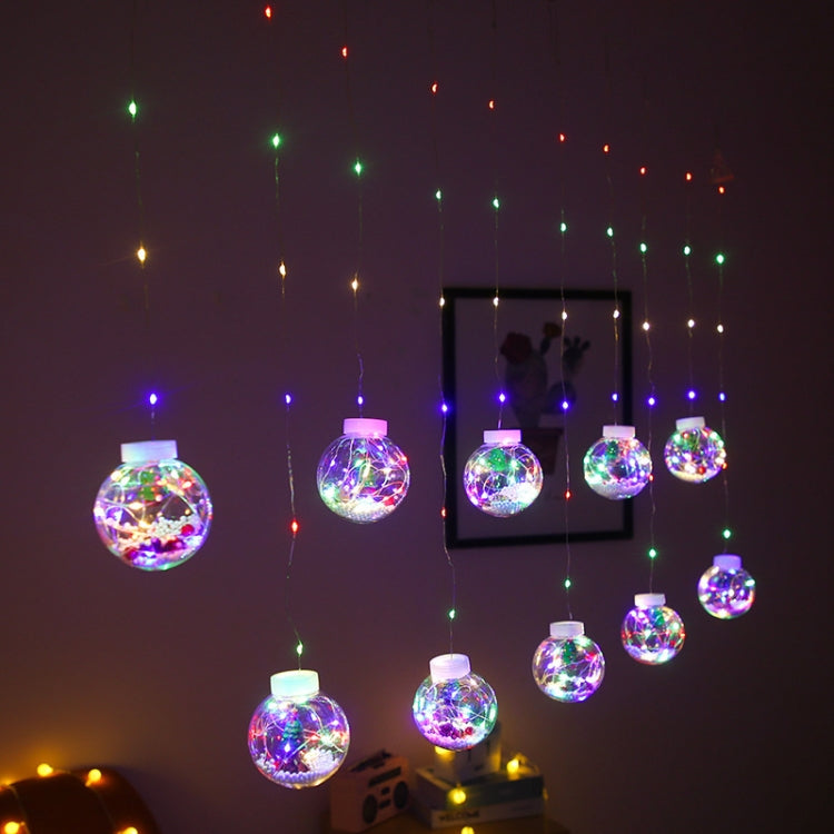 LED Copper Wire Curtain Light Wishing Ball Christmas Decoration String Lights, Random Style Delivery, EU Plug, US Plug