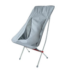 Outdoor Portable Folding Chair Ultralight Aluminum Alloy Moon Camping Beach Chair, Rice Gray Surface-Red Background, Rice Gray Surface-Blue Background, Black Surface-Red Background, Black Surface-Blue Background