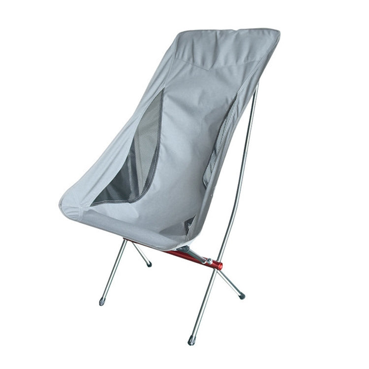 Outdoor Portable Folding Chair Ultralight Aluminum Alloy Moon Camping Beach Chair, Rice Gray Surface-Red Background, Rice Gray Surface-Blue Background, Black Surface-Red Background, Black Surface-Blue Background