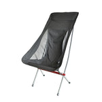 Outdoor Portable Folding Chair Ultralight Aluminum Alloy Moon Camping Beach Chair, Rice Gray Surface-Red Background, Rice Gray Surface-Blue Background, Black Surface-Red Background, Black Surface-Blue Background