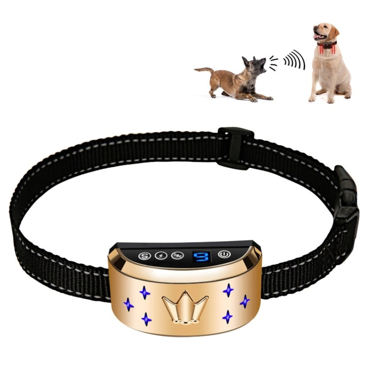 Digital Display Electronic Dog Training Device Pet Training Collar Bark Stop, Crown Pattern