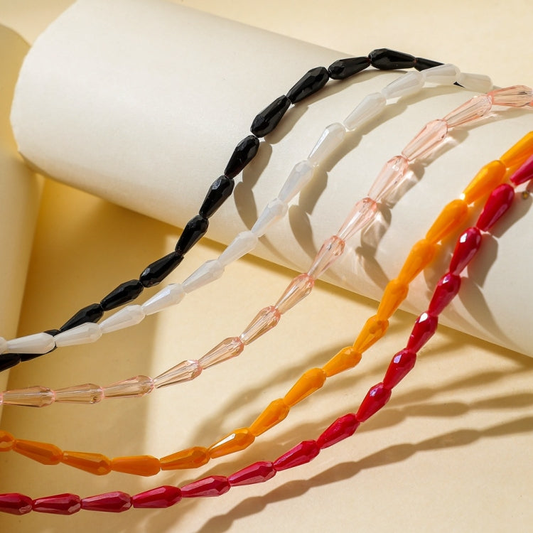 Drop Style Faceted Crystal Mask Lanyard Necklace Chain Glasses Chain, Black, White, Orange, Wine Red, Transparent Pink