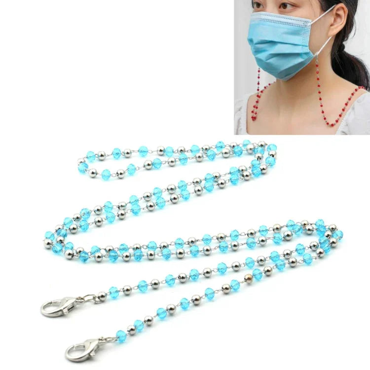 Necklace Personalized Handmade Crystal Bead Chain Mask Anti-Lost Lanyard Glasses Chain