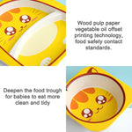 Baby Dish Tableware Set Cartoon Fork Feeding Dishes for Kids Utensils Natural Bamboo Fiber Bowl With Cup Spoon Plate