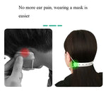 Mask Hook Adjustment Buckle Ear-Wearing Mask Anti-Squeeze Ear Lanyard Extending Ear Rope, White, Black