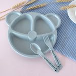 3 PCS/Set Baby Bowl+Spoon+Fork Feeding Food Tableware Cartoon Bear Kids Dishes Eating Dinnerware