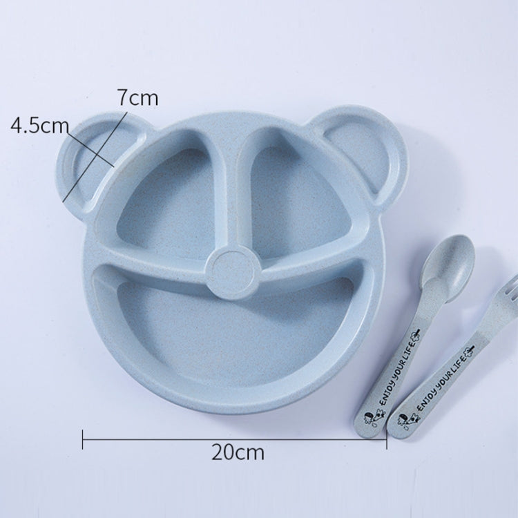 3 PCS/Set Baby Bowl+Spoon+Fork Feeding Food Tableware Cartoon Bear Kids Dishes Eating Dinnerware