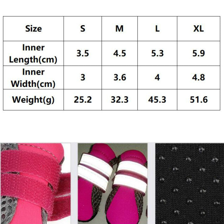 4 in 1 Pet Shoes Dog Shoes Walking Shoes Small Dogs Pet Supplies, S, M, L, XL
