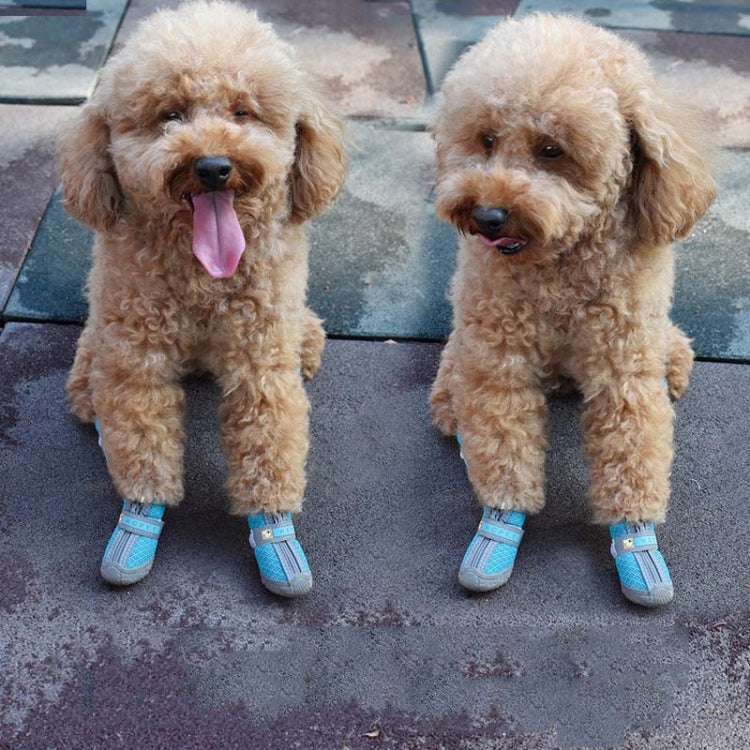 4 PCS / Set Breathable Non-slip Wear-resistant Dog Shoes Pet Supplies, 2.8x3.5cm, 3.3x4cm, 3.8x4.3cm, 4.3x4.8cm, 4.8x5.3cm